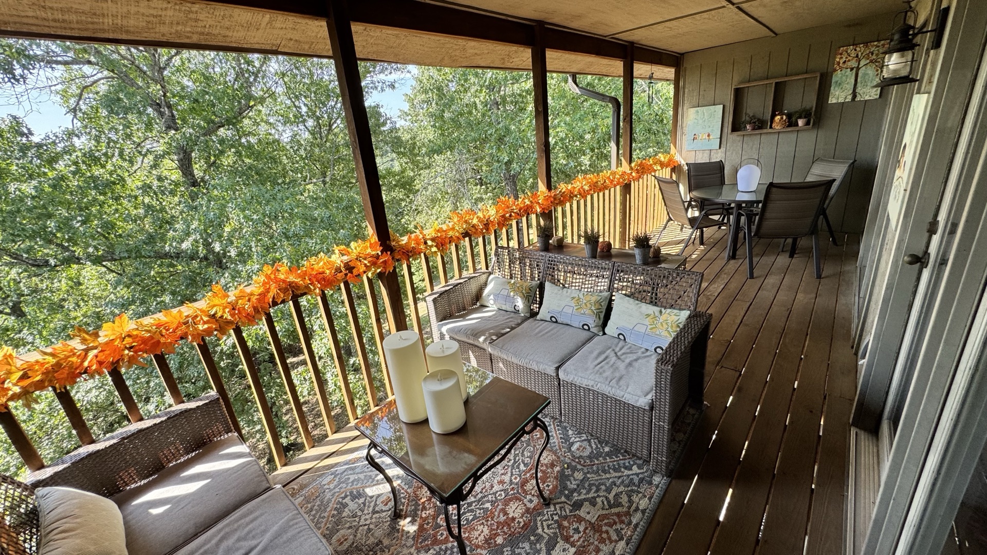 Penthouse deck dressed for fall