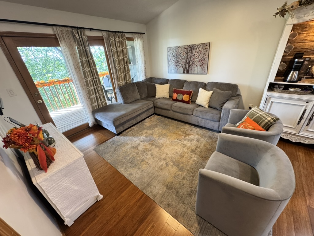 Living room with fall pillows